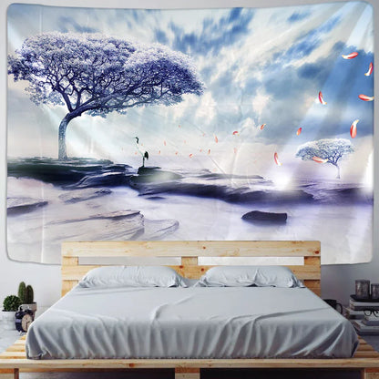 Decobites Tree Tapestry: Forest Starry Sky Hippie Wall Tapestries