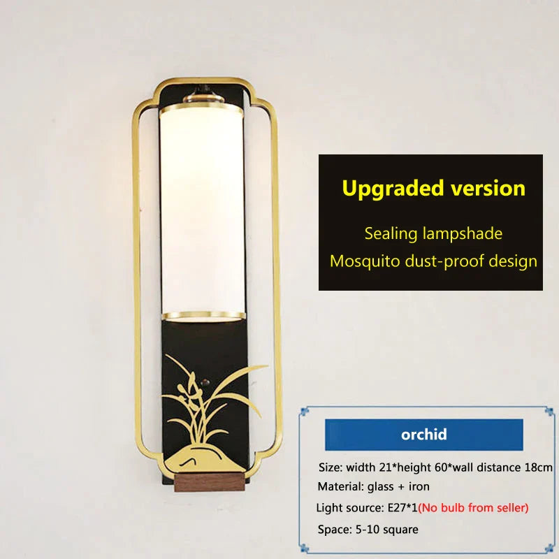 DecorBites™ Iron Glass Wall Lamp for Living Room Bedroom, TV Background Wall Sconce