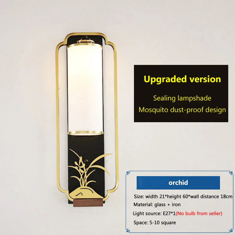 DecorBites™ Elegant Iron Glass Wall Sconce for Living Room Bedroom TV Background