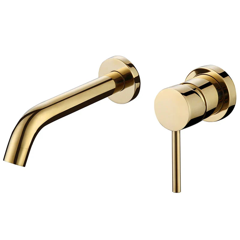 DecorBites™ Gold Brass In-Wall Basin Faucet Mixer Tap for Hot Cold Bathroom Sink