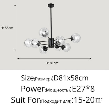 DecorBites™ Glass LED Chandeliers: Modern Dining Room Bedroom Living Room Pendant Lights