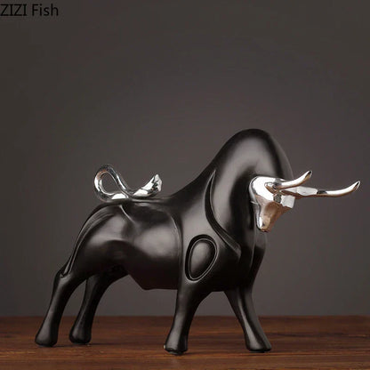 DecorBites™ Bull Sculpture Resin Animal Statue Home Decor Craft Figurine