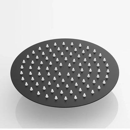 DecorBites™ Black 8-inch Stainless Steel Round Rain Shower Head for Bathroom