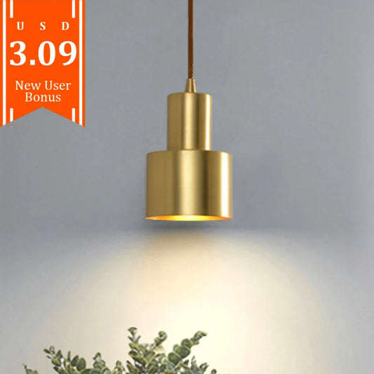 DecorBites™ Brass Finish LED Pendant Light for Dining Room, Bedroom & Bar