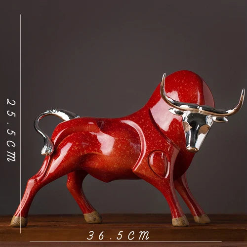 DecorBites™ Bull Sculpture Resin Animal Statue Home Decor Craft Figurine