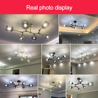 ديكوربايتس™ مصباح معلق زجاجي أسود ذهبي صناعي لغرفة الطعام والدرج العلوي ومصباح نورديك