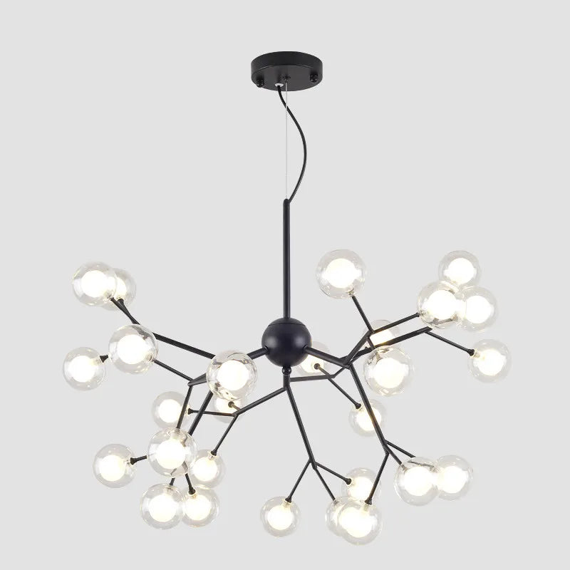 ثريا DecorBites™‎ LED على شكل كرة زجاجية على شكل يراعة شجرة بإضاءة صناعية سوداء