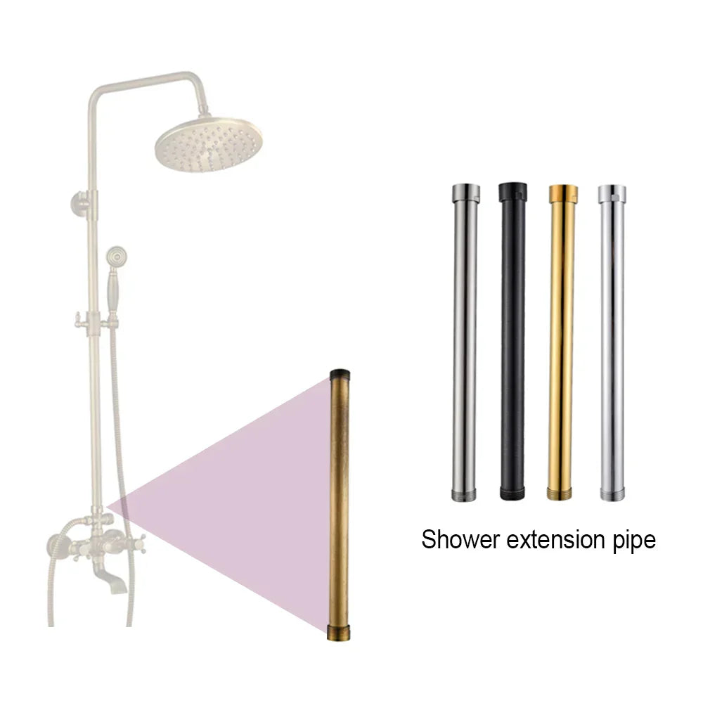 DecorBites™ Brass Black Bathroom Faucet 30cm Extension Tube for Heightening