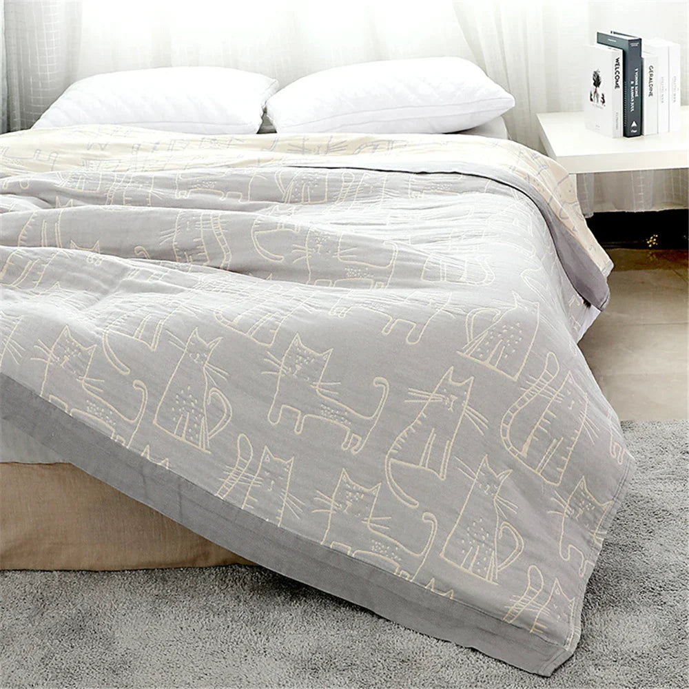 Decorbites™ Manta de Algodón y Bambú de Verano Japonesa - Cobertor de Cama de Alta Calidad