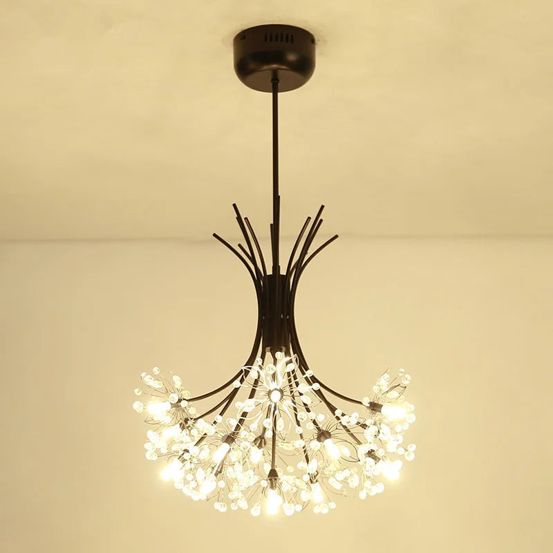 DecorBites™ Crystal Bouquet Pendant Light Chandelier in Black and Gold
