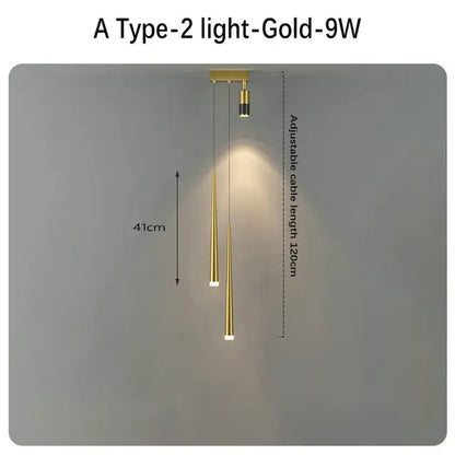 ديكوربايتس™ مصباح معلق باللون الأسود الذهبي: إضاءة عصرية فاخرة لغرف النوم والمعيشة
