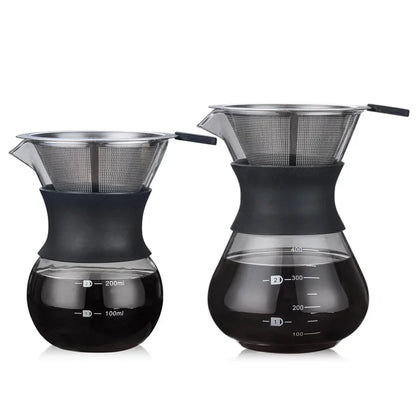 Decorbites™ Cafetera de Vidrio con Filtro de Acero Inoxidable - Utensilios para Café Duraderos