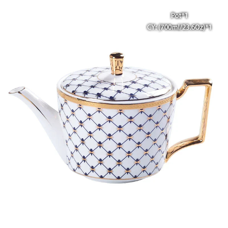 Tetera DecorBites™ de porcelana fina: Elegante cafetera de porcelana europea para amantes del té.