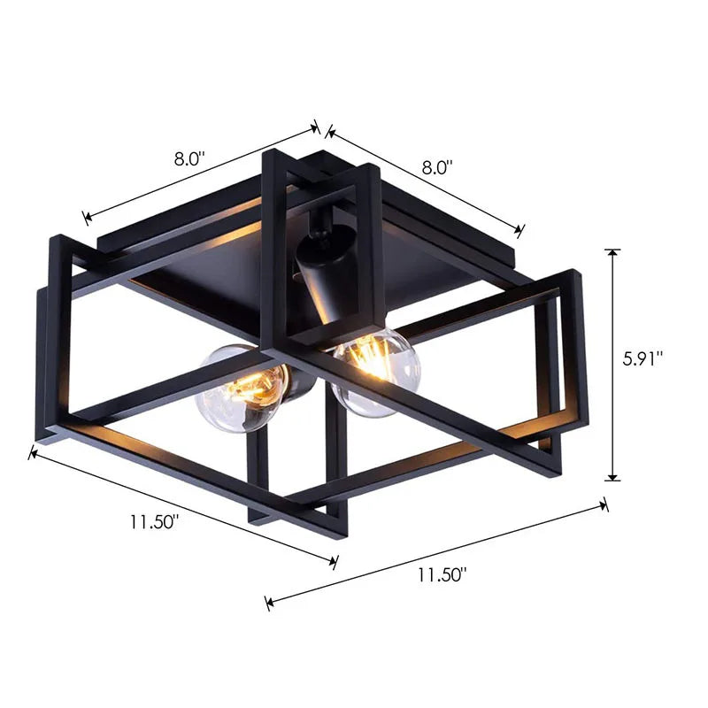 DecorBites™ Black Modern LED Ceiling Chandelier for Living Room Bedroom Study Home