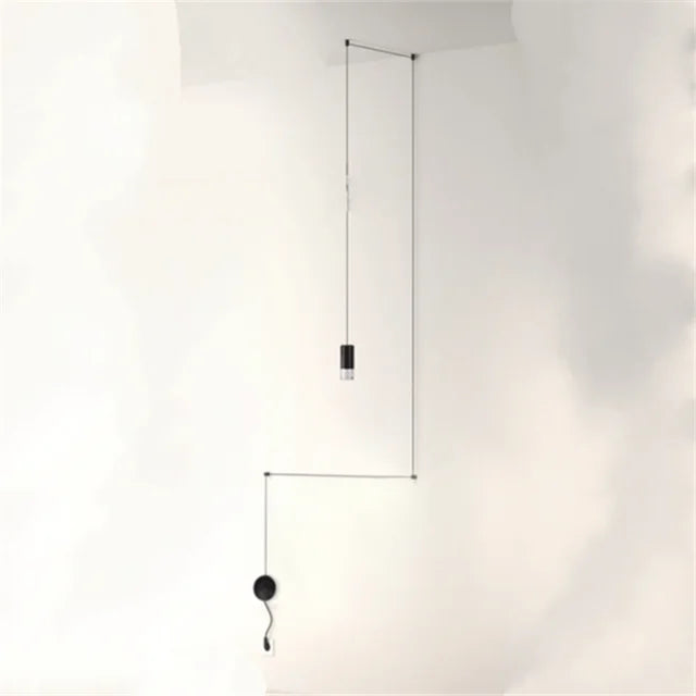 Lámpara colgante LED DecorBites™ de hierro forjado industrial - Lámpara de pared minimalista negra