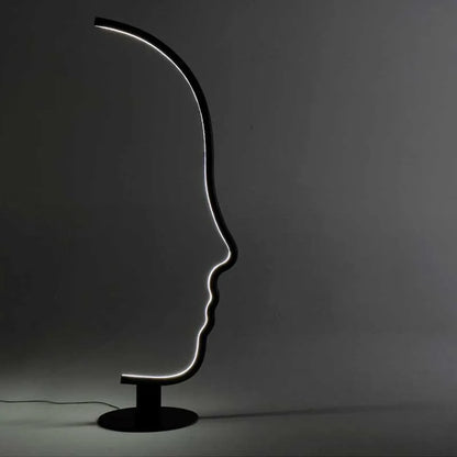 DecorBites™ Black Nordic Human Face LED Floor Lamp: Adjustable Indoor Lighting for Living Room