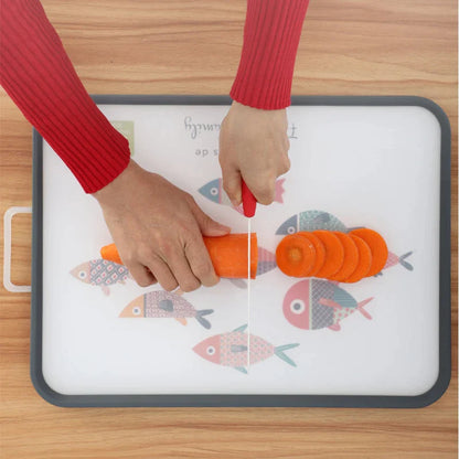 DecorBites™ Dual-Use Cutting Board: Food Grade PP Chopping Block for Kitchen, Non-Slip & Easy Clean.