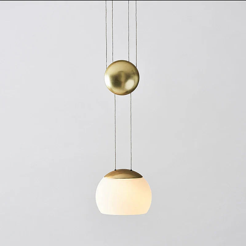 Gold LED Glass Pendant Rose Gold Adjustable