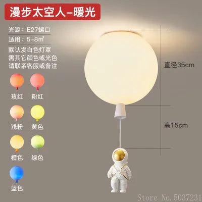 DecorBites™ Kids Space Balloon LED Ceiling Lamp - Creative Nordic Cartoon Decor