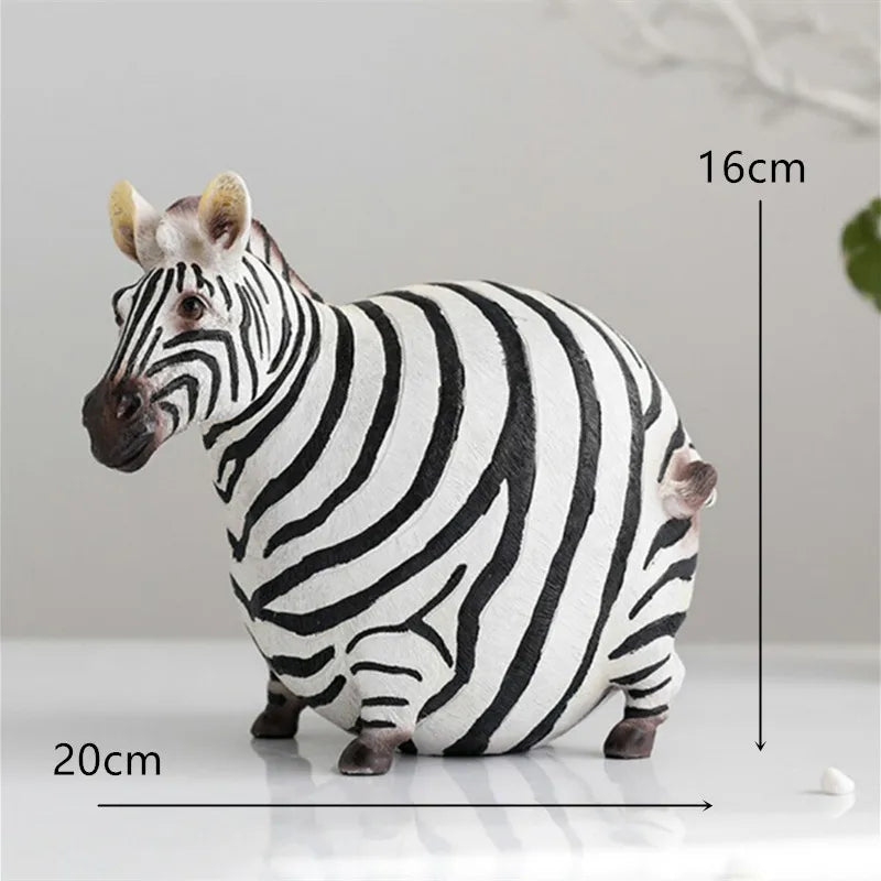 DecorBites™ Big Belly Zebra Resin Sculpture: Modern Decor for Home, Office, Living Room