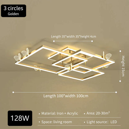 DecorBites™ Butterfly Ceiling Lamp: Modern Rectangular Living Room Light for Master Bedroom