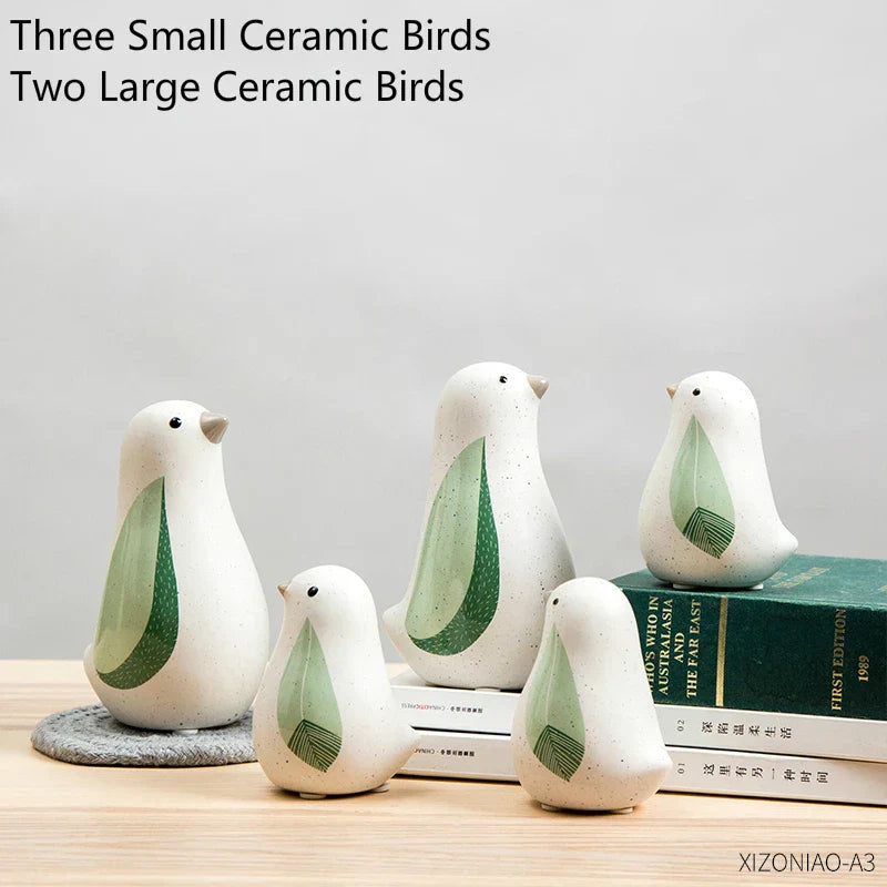 DecorBites™ Chinese Bird Figurines: Modern Ceramic Sculptures for Home Decor & Wedding Gifts