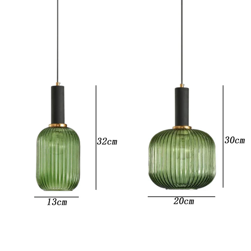Lámparas colgantes de cristal con forma de calabaza verde DecorBites™ para isla de cocina, restaurante, dormitorio - Combinación DIYStringBuilder.limit(180).toString()