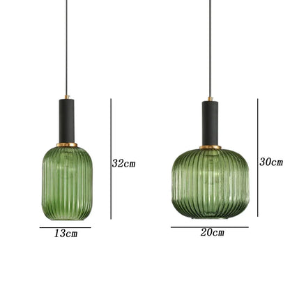 Lámparas colgantes de cristal con forma de calabaza verde DecorBites™ para isla de cocina, restaurante, dormitorio - Combinación DIYStringBuilder.limit(180).toString()