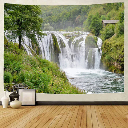 Boho Chic Decobites Forest Waterfall Tapestry - Large Sofa Blanket & Yoga Mat