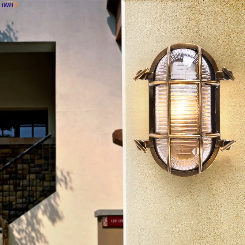 Lámpara de pared industrial exterior Decorbites™ impermeable LED para porche jardín balcón