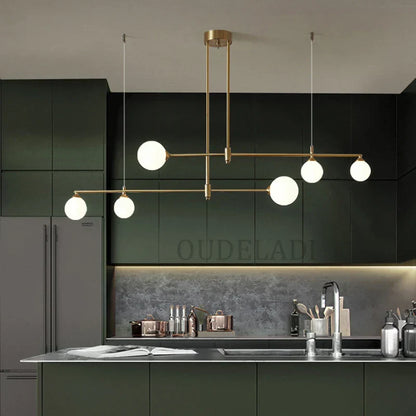 Lámpara de araña DecorBites™ con bola de cristal y luz LED para comedor, dormitorio e isla de cocina.