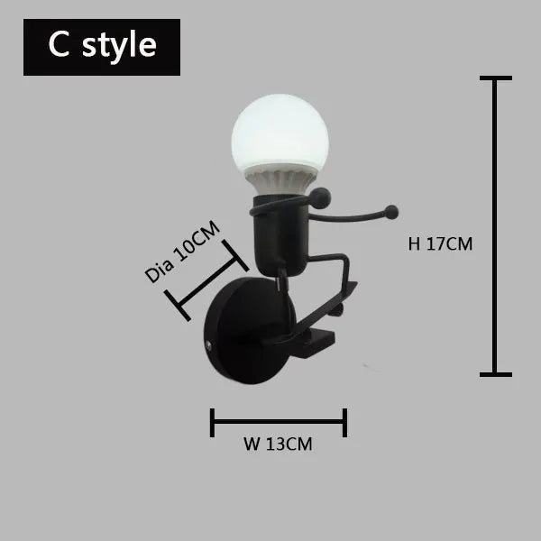 DecorBites™ Cartoon Matchstick Man Wall Lamp for Kids Room and Home Decor