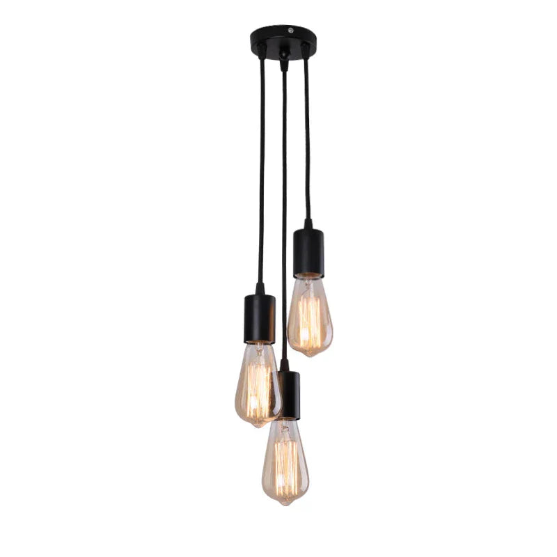Lámpara colgante LED de 3 luces DecorBites™ de estilo industrial con casquillo E27 y acabado retro.