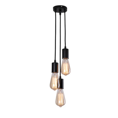 Lámpara colgante LED de 3 luces DecorBites™ de estilo industrial con casquillo E27 y acabado retro.