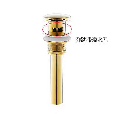 DecorBites™ Brushed Gold Pop-Up Drain Stopper for Bathroom Sink Vessel Vanity