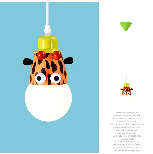 DecorBites™ مصباح سقف LED للحيوانات: قرد وحشي زرافة مصباح للأطفال لغرفة النوم.
