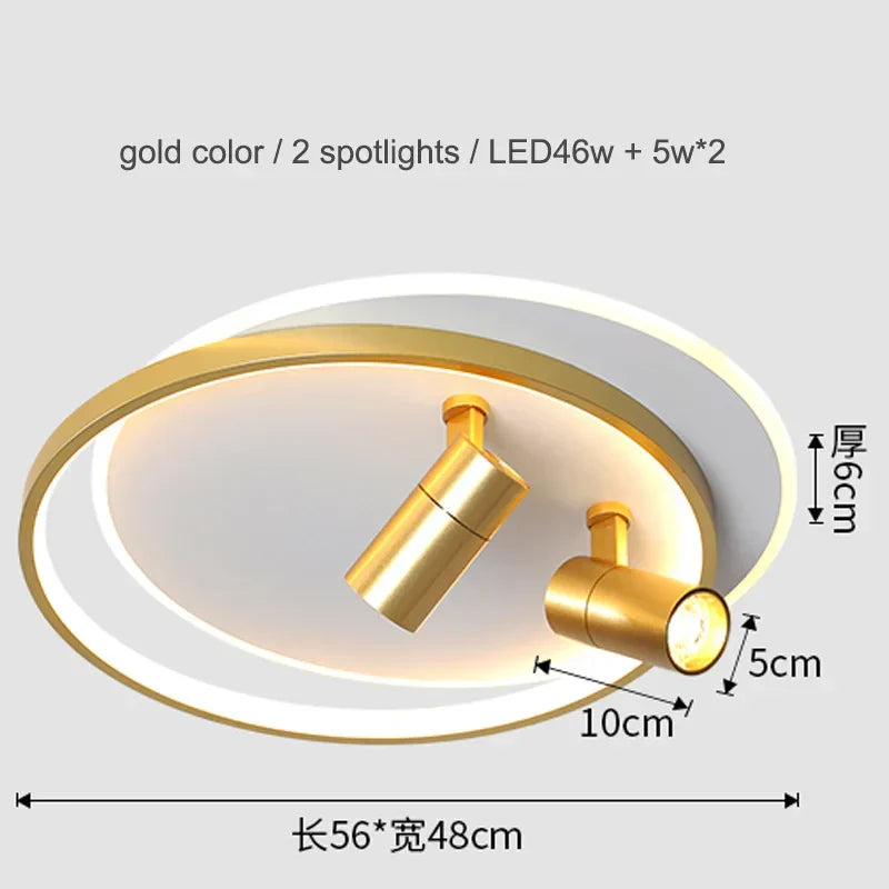 DecorBites™ Dimmable LED Ceiling Lights with Remote Control, Modern Gold/Black Spotlights
