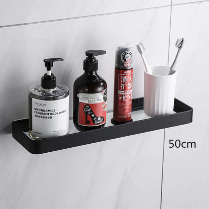 DecorBites™ Glass Corner Shelf with Bar for Bath and Kitchen Storage