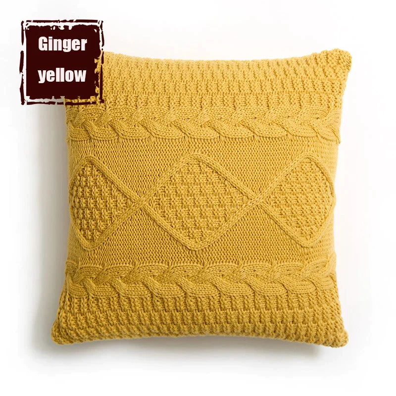 DecorBites™ Knitted Rhombus Pillowcase: Super Soft Throw Pillow Cover for Home Decor