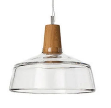 Nordic Glass and Wood Pendant Light