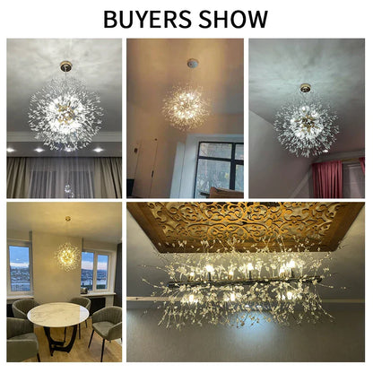 DecorBites™ Gold/Silver LED Crystal Chandelier for Home Living Dining Study Hall Bedroom