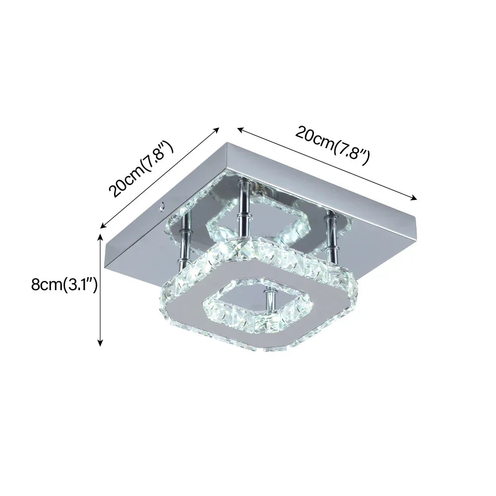 DecorBites™ Crystal LED Ceiling Light Plafon Chandelier Stainless Steel Luminaria