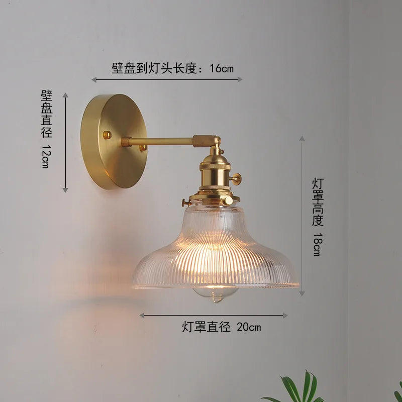 Decorbites™ Japanische Kupferglas-Wandleuchten Moderne LED-Wandleuchte für Schlafzimmer Treppenhaus Spiegel