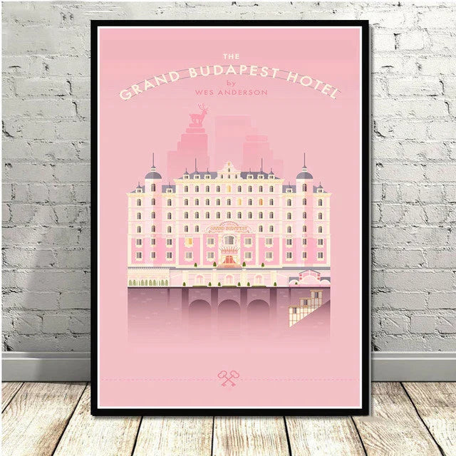 Póster minimalista de pared DecorBites™ del Gran Hotel Budapest para una decoración elegante del hogar