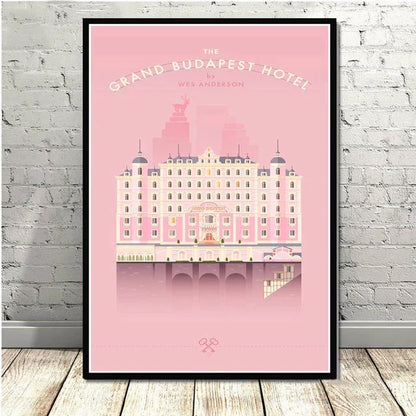 Póster minimalista de pared DecorBites™ del Gran Hotel Budapest para una decoración elegante del hogar