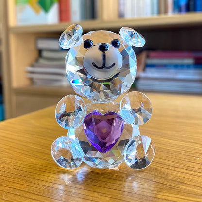 Figura de oso de cristal DecorBites™: Adorno de animal de vidrio y pisapapeles