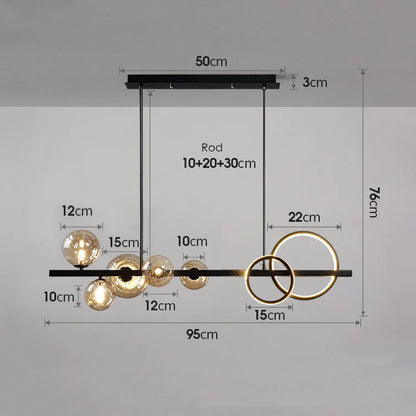 DecorBites™ Glass Bubble Chandelier: Nordic Minimalist Restaurant & Bar Magic Bean Lamp