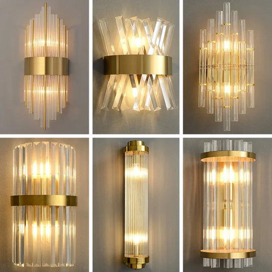 DecorBites™ Crystal Wall Lamp for Modern Light Luxury Living Room, Bedroom, and Dining Area