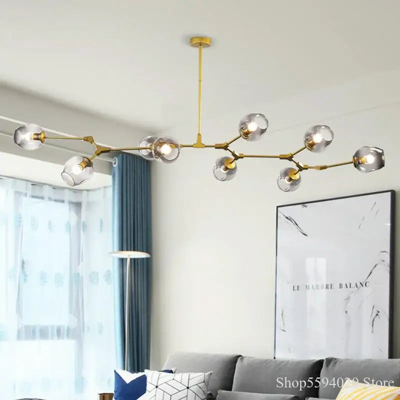Modern Glass Sphere Chandelier
