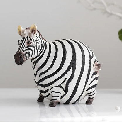 DecorBites™ Big Belly Zebra Resin Sculpture: Modern Decor for Home, Office, Living Room